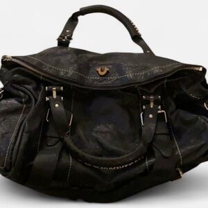 Rare True Religion Black Leather Handbag
